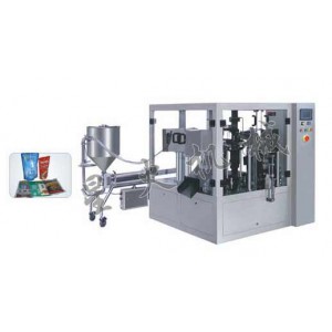 蝦滑全自動(dòng)包裝機(jī)_給袋式大顆粒黃豆醬包裝機(jī)