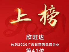 欣旺達(dá)位列2020廣東百強(qiáng)民營企業(yè)第41位，較2019年上升6位！