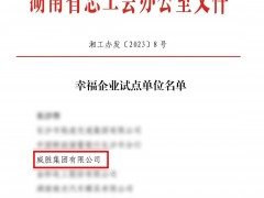 幸福威勝|威勝榮獲“湖南省幸福企業(yè)試點單位”